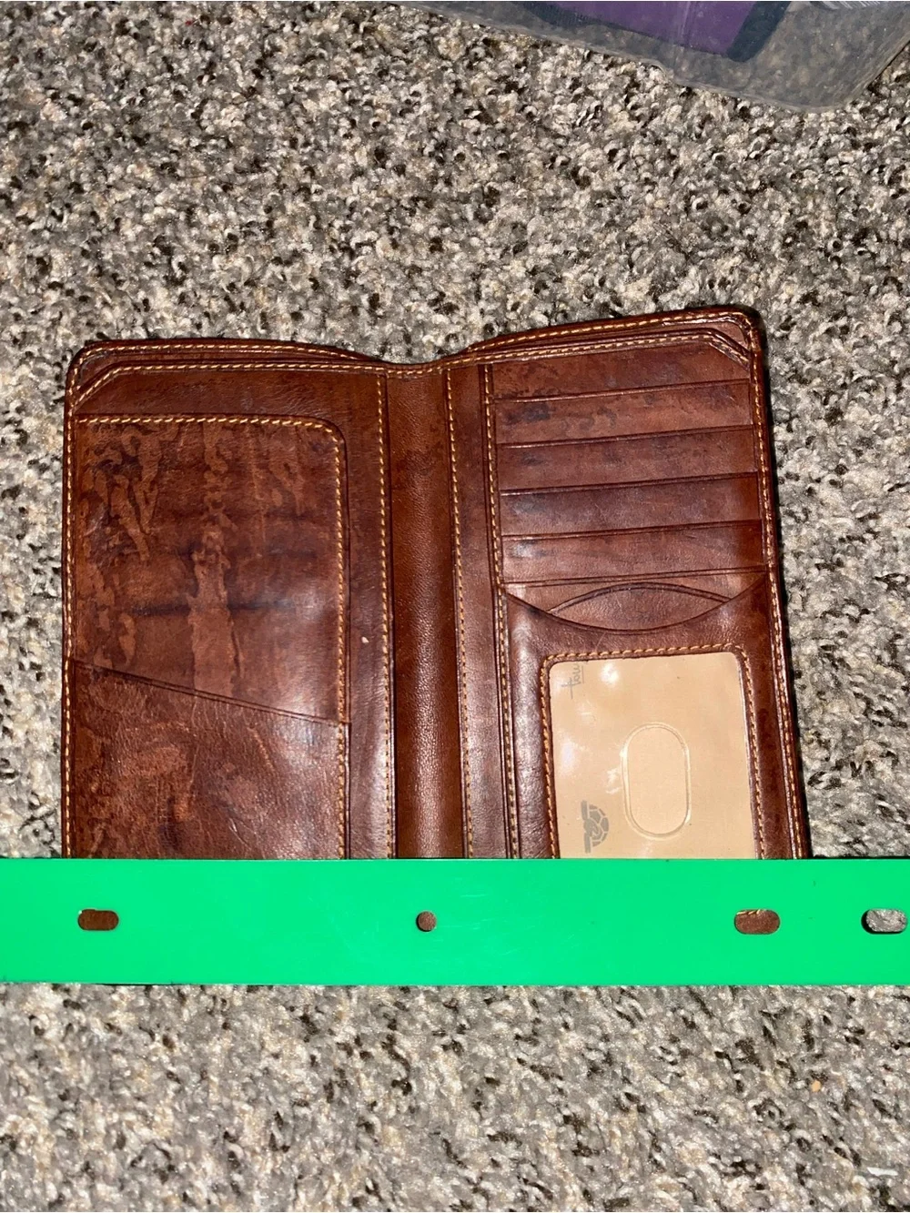 Men's Brown Leather Bifold Wallet -